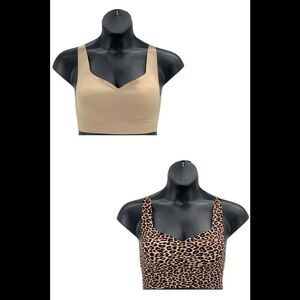 Rhonda Shear 2-pack Sweetheart Neckline Body Bra Dusty Tan/Leopard -